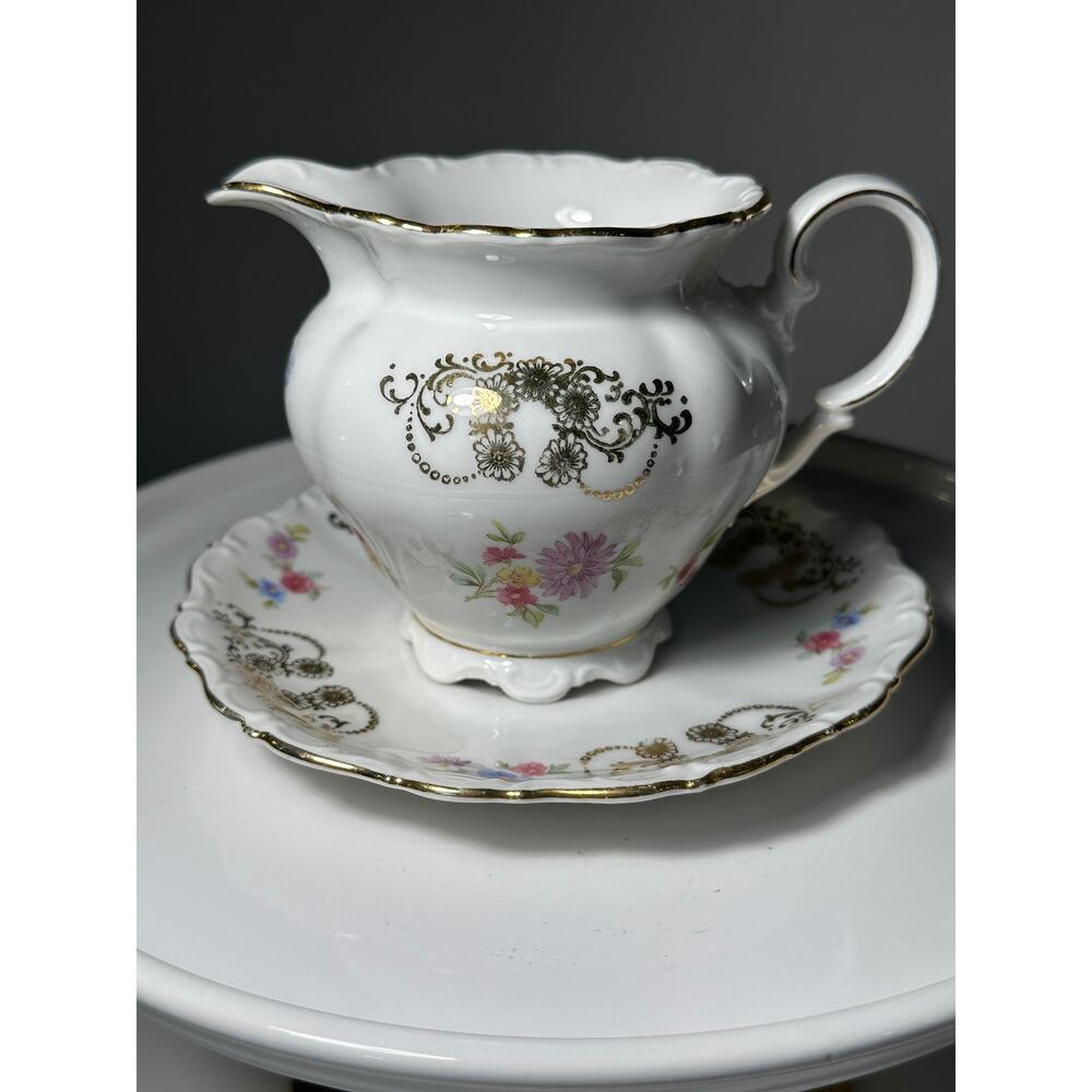 Creamer and saucer Fine porcelain Seltmann weiden-E Bavaria Theresia